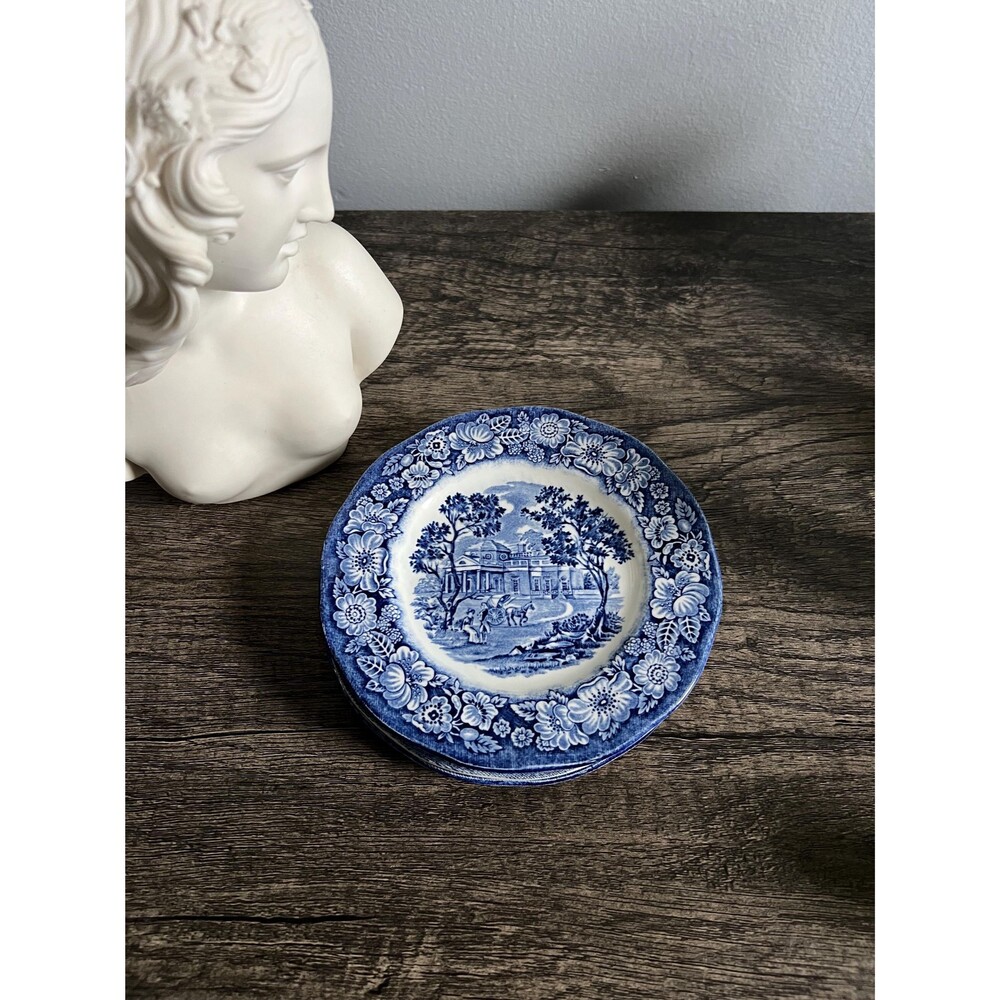 Blue and White Liberty Blue, Historical Colonial Scenes Collection Small Plate